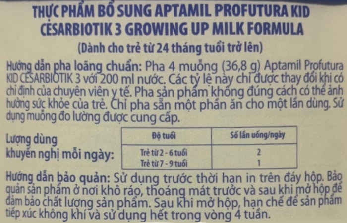 Sữa Aptamil Profutura Kid số 3 lon 800g New Zealand cho trẻ từ 2 tuổi