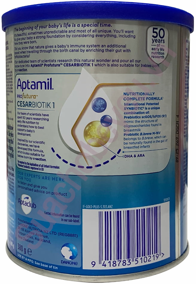 Sữa Aptamil số 1 380g New Zealand cho trẻ 0-12 tháng