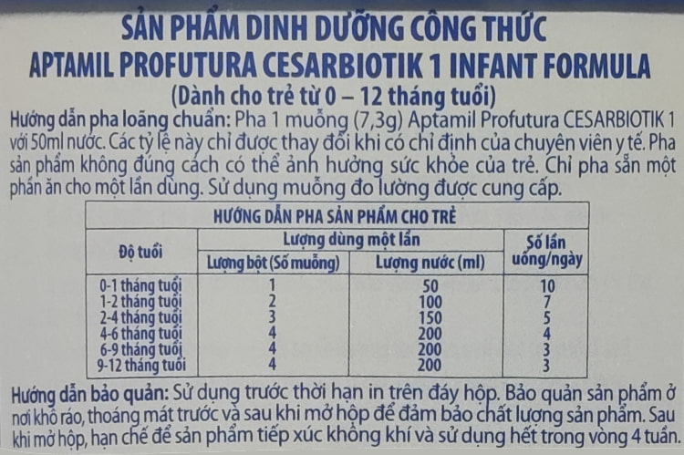 Sữa Aptamil Profutura số 1 lon 800g New Zealand cho trẻ 0-12 tháng