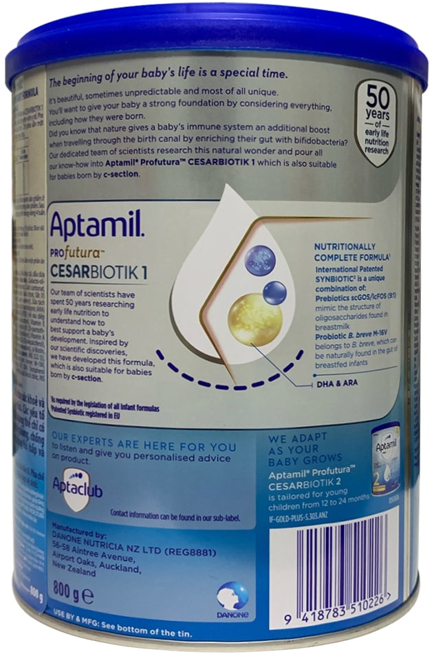 Sữa Aptamil Profutura số 1 800g New Zealand cho trẻ 0-12 tháng