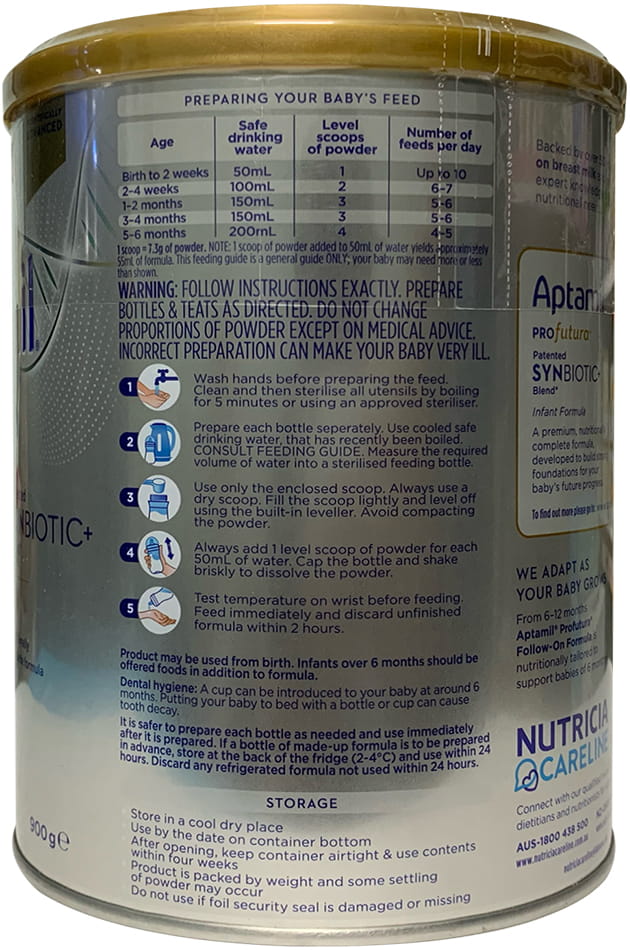 Sữa Aptamil Úc số 1 lon 900g cho trẻ 0-6 tháng tuổi