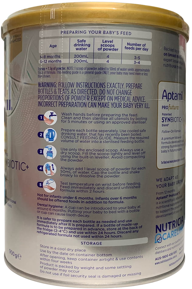 Sữa Aptamil Profutura Úc số 2 lon 900g cho trẻ 6-12 tháng